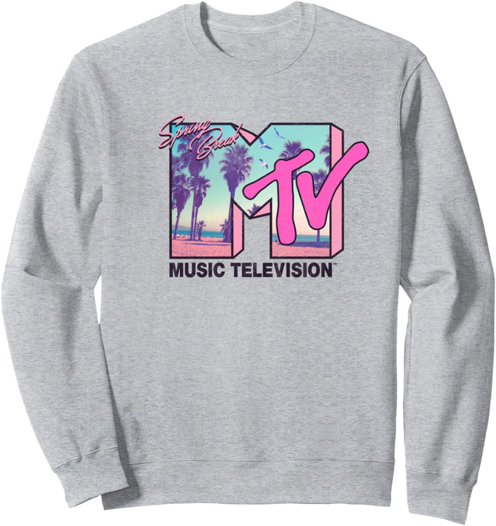MTV Logo Spring Break Palm Trees Sunset Sweatshirt