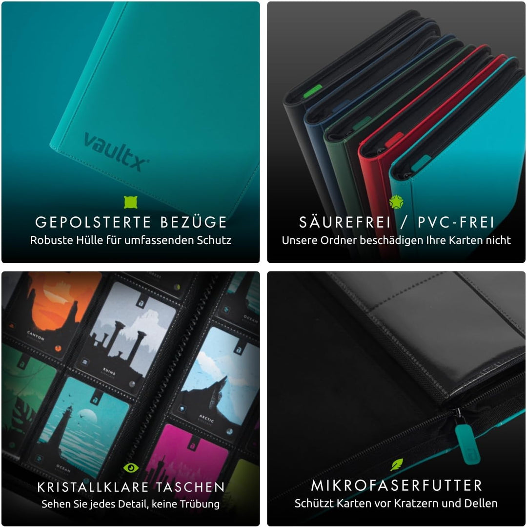 Vault X Premium eXo-Tec Zip Heftmappe - 12 Fächer Sammelkarten Trading Cards Mappe - 480 Fächer mit