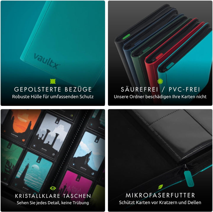 Vault X Premium eXo-Tec Zip Heftmappe - 12 Fächer Sammelkarten Trading Cards Mappe - 480 Fächer mit