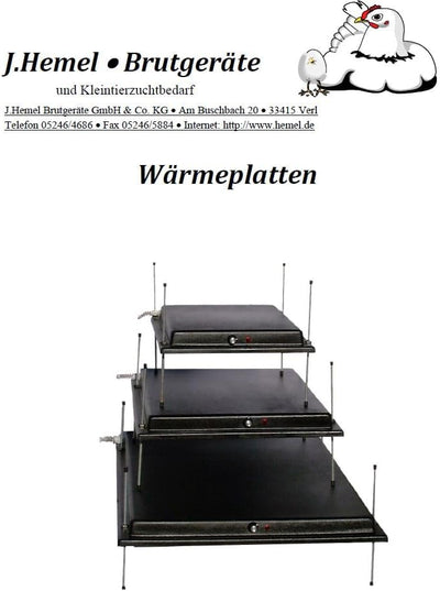 Hemel Küken-Wärmeplatte - (30 x 40 cm) mit Höhenfüssen