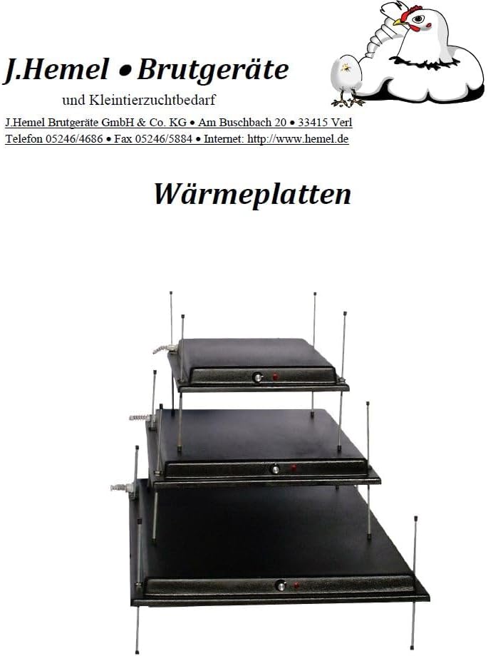 Hemel Küken-Wärmeplatte - (30 x 40 cm) mit Höhenfüssen