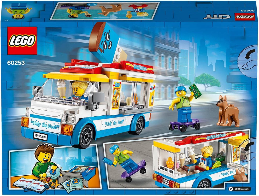 LEGO 60253 City Great Vehicles Eiswagen, Kreatives Spielzeug Mit Skater- Und Hundefigur, Geschenk Fü