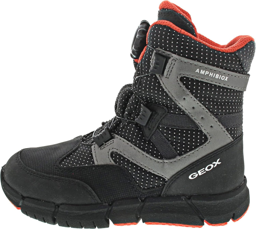 Geox Jungen J Flexyper Boy B ABX Ankle Boot, Black Orange