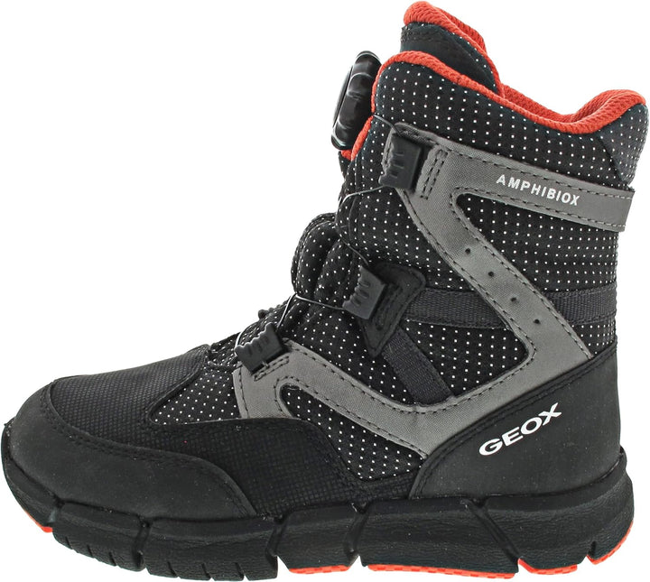 Geox Jungen J Flexyper Boy B ABX Ankle Boot, Black Orange