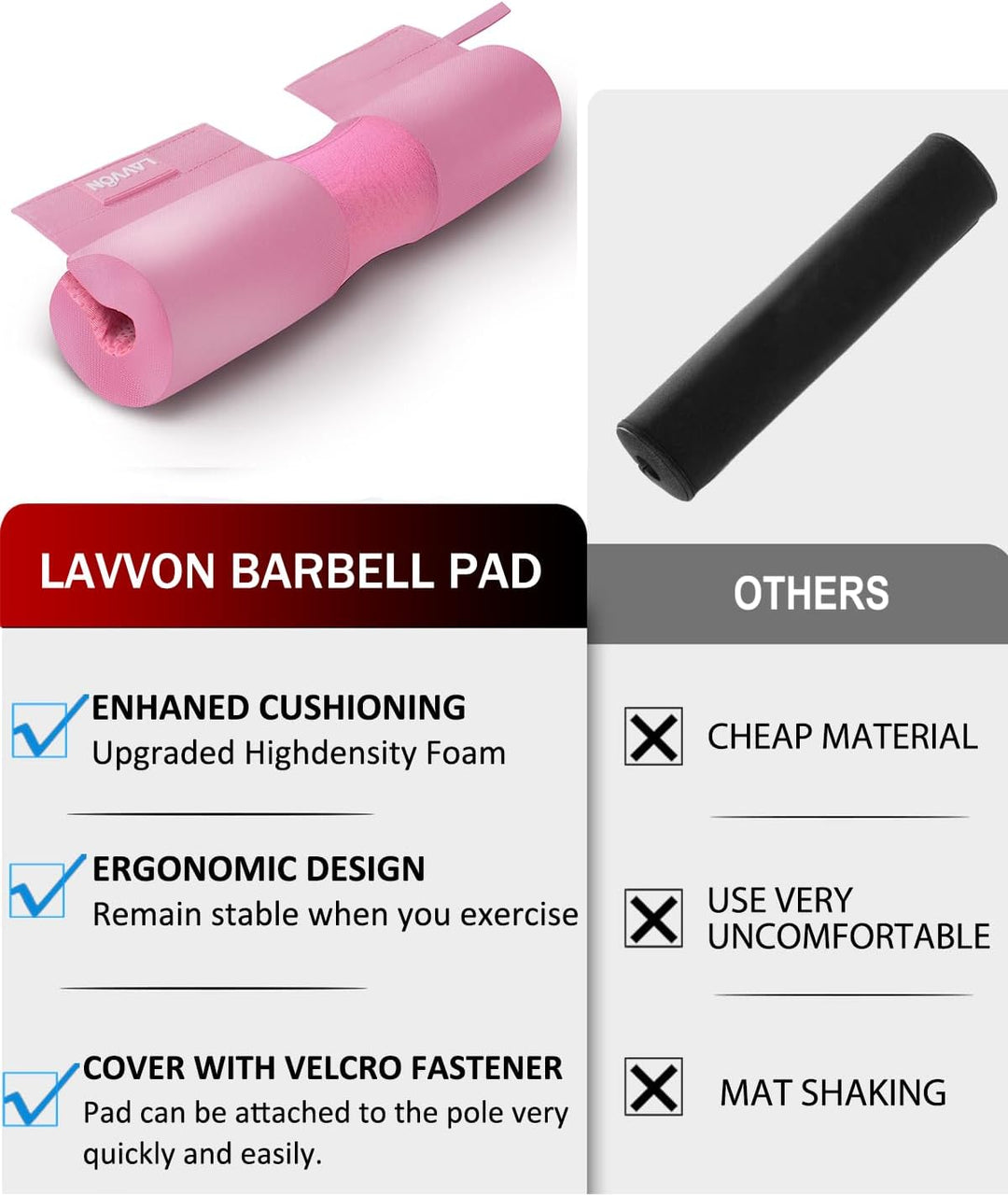 Langhantel Polster Nylon Padding AntiSlip- Hip Thrust Pad Polster für Langhantelstange - Hantel Nack