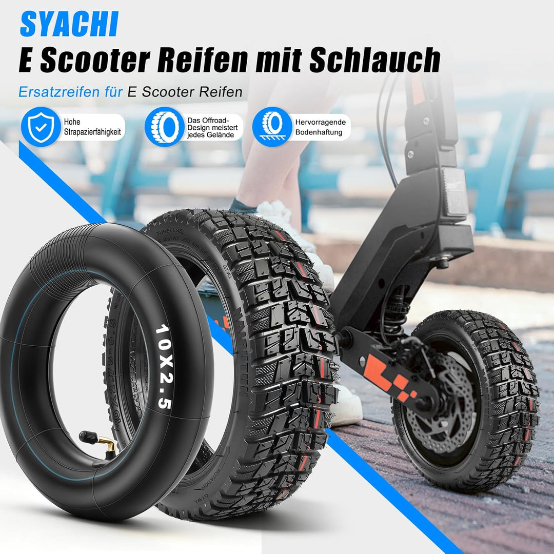 SYACHI 10x2,75-6,5 Reifen Schlauch für Elektroroller, E Scooter Reifen für Speedway 5 Dualtron 3, Ab