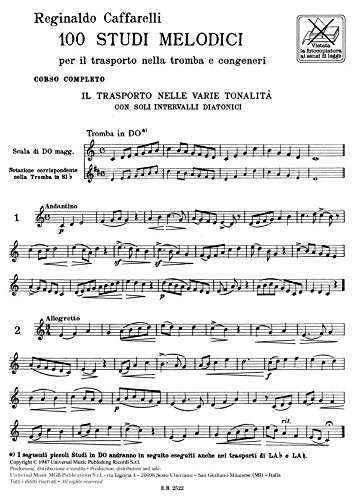 100 Studi Melodici, Musiknoten