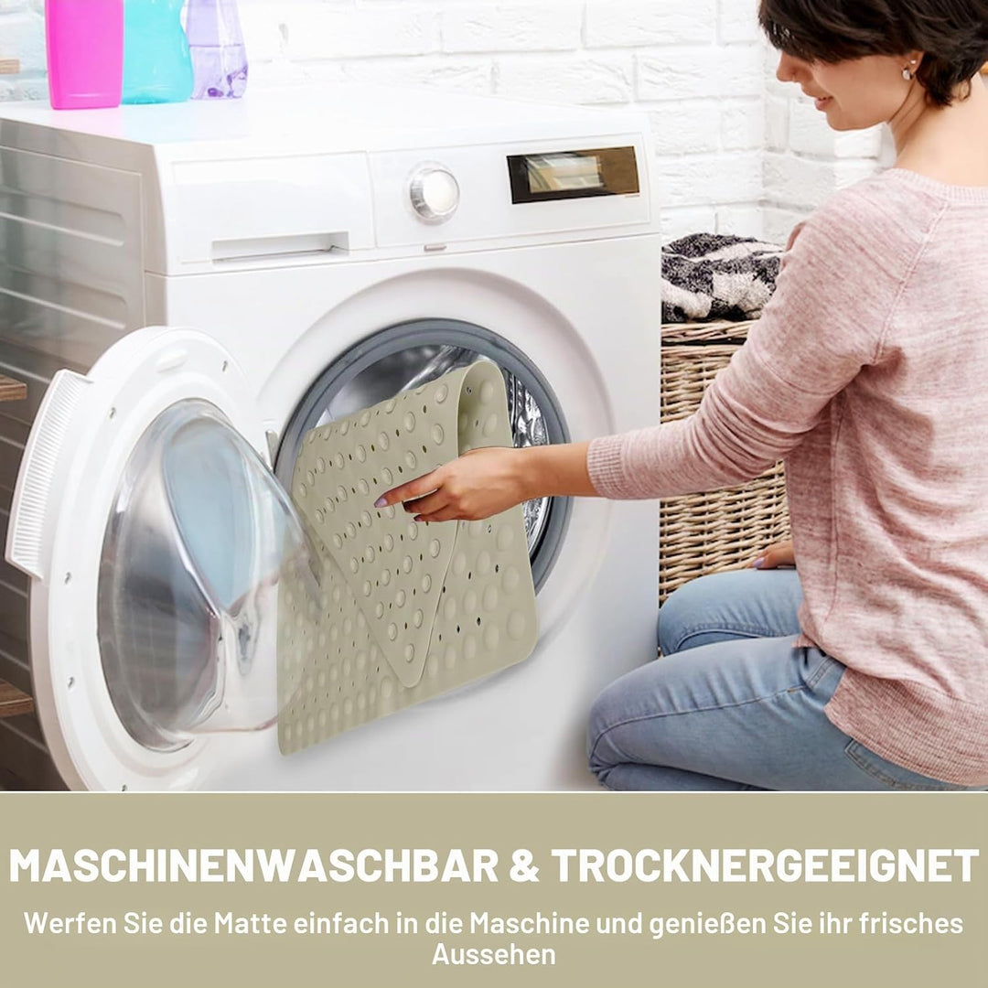 Lurowo Duschmatte rutschfest Eckduschmatte 70 * 70cm, Duscheinlage Dreieckig mit Saugnäpfe für Eckdu