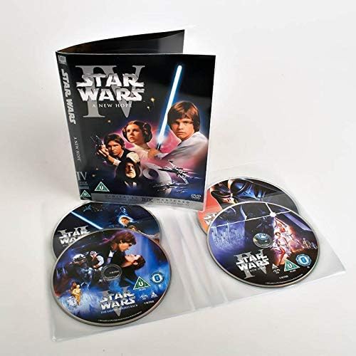 3L 4fach DVD Hüllen mit Platz für 4 DVDs mit Covertasche – 10 Stück - Praktische & Platzsparende Auf