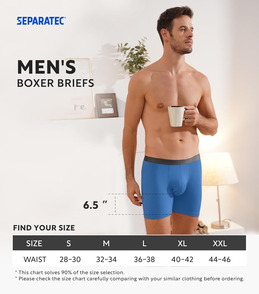 Separatec Boxershorts Herren Bambus Rayon Atmungsaktiv Weich Männer Unterhosen mit Doppelter Beutel