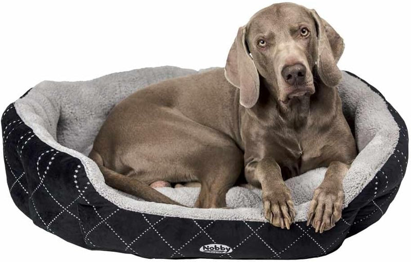 Nobby Komfort Bett oval "CENO" schwarz / grau L x B x H: 55 x 50 x 21 cm schwarz 55 x 50 x 21 cm, sc