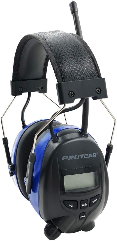 PROTEAR Gehörschutz mit Bluetooth und Radio FM/AM, eingebauter wiederaufladbarer Lithiumbatterie, Si