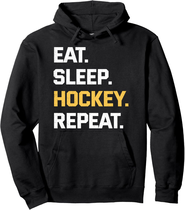 Eat Sleep Hockey Repeat Hockey Spieler Feldhockey Team Pullover Hoodie