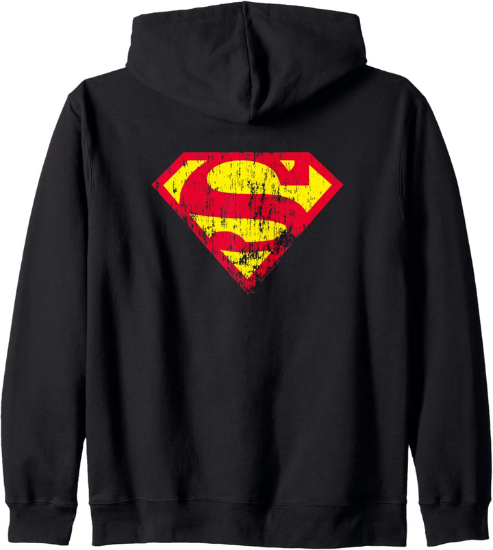 Superman Classic Logo Distressed Kapuzenjacke