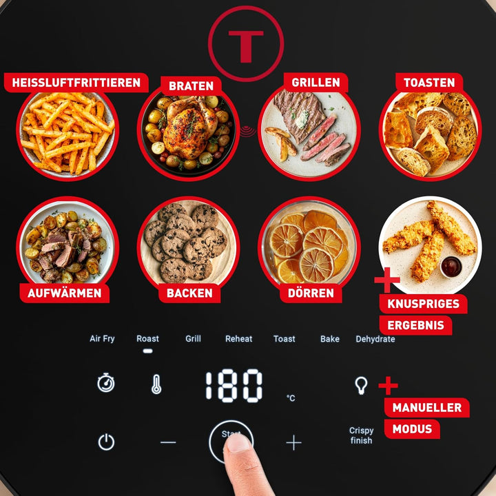 Tefal Easy Fry Infrared Heissluftfritteuse, 7 L Fassungsvermögen, Infra-Heat-Technologie, doppelte H