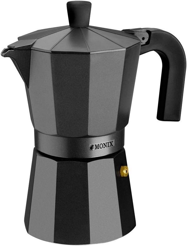 Monix Vitro Noir Espressokocher aus Aluminium 12 tassen 12