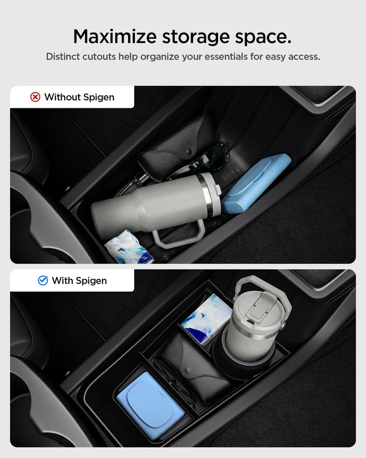 Spigen Tesla Model Y Juniper 2025 2026 (NUR Standard) Organizer für die untere Mittelkonsole mit Get