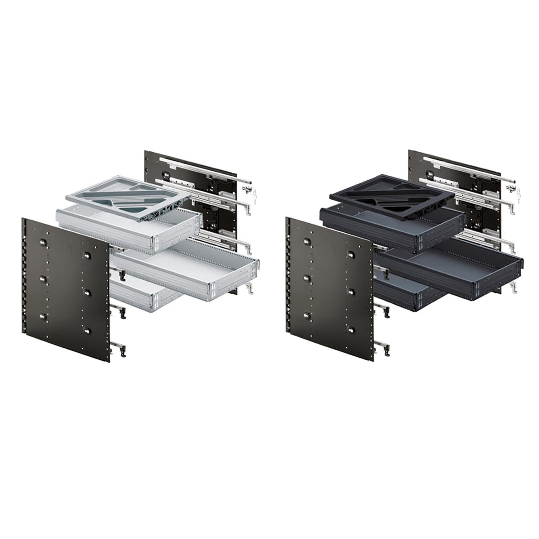 HETTICH 9078571 Systema Top 2000 Schnellmontage-Set SIL System mit Vollauszug für Schreibtisch-Rollc