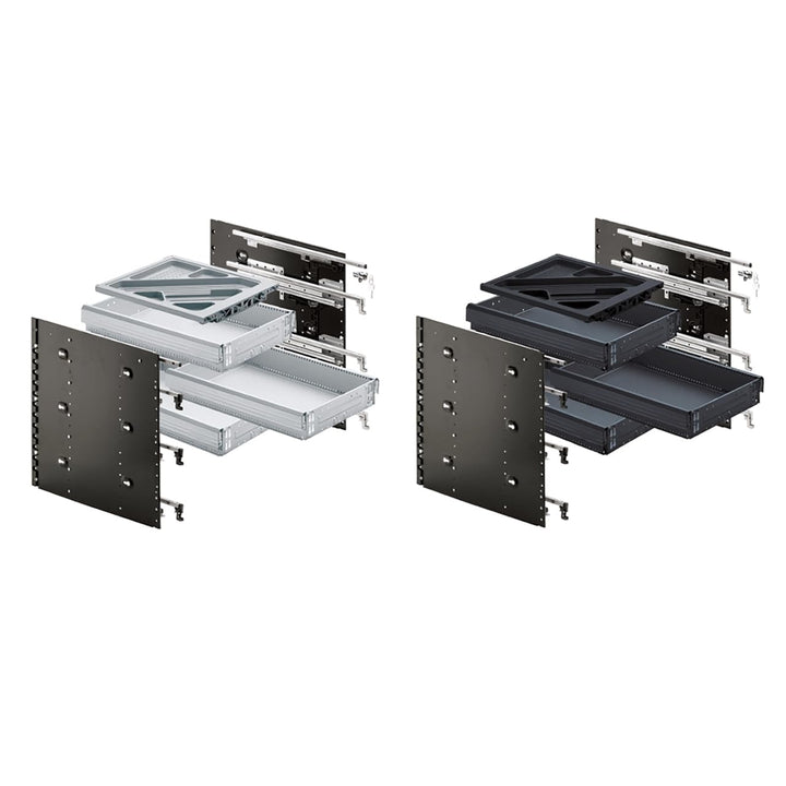 HETTICH 9078571 Systema Top 2000 Schnellmontage-Set SIL System mit Vollauszug für Schreibtisch-Rollc