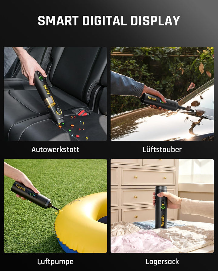 Fanttik Slim V10 Apex Kabelloser 4-in-1 Auto & Mini-Handstaubsauger mit 19000 Pa Saugkraft, Smarter