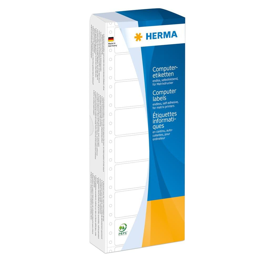 HERMA 8182 Computeretiketten endlos, 88,9 x 35,7 mm, 1-bahnig, 2000 Aufkleber, selbstklebend, Endlos
