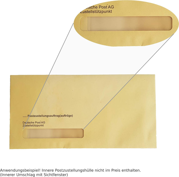 500 x Äussere Postzustellungs-Hüllen Postzustellungshüllen Postzustellungsumschläge 3491015