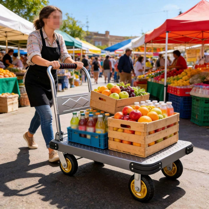 Plattformwagen Klappbar 500kg, Transportwagen, Robuster Wagen Zum Bewegen Schwerer Gegenstände, Roll