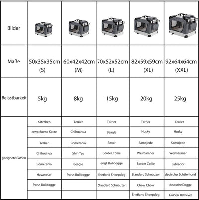 Cadoca® Hundebox Hundetransportbox faltbar robust L 70x52x50cm atmungsaktiv Transporttasche Haustier