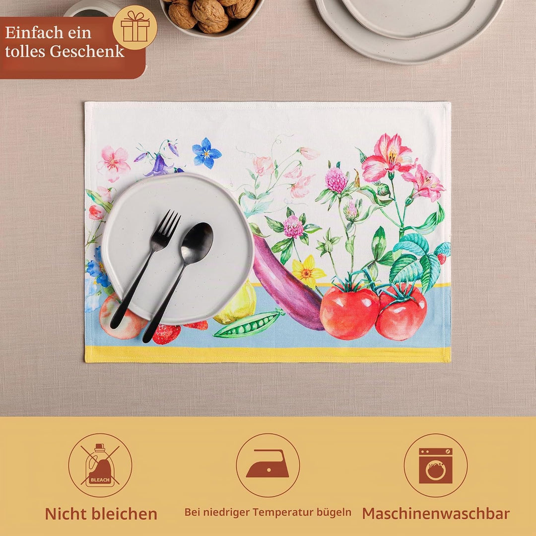 Maison d' Hermine Tischsets, 100% Baumwollstoff, Set mit 4 dekorativen, waschbaren Tischsets für Mut