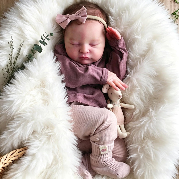 Zero pam Reborn Baby Mädchen 19 Zoll 48 cm Reborn Puppe Mit Haaren Lebensechte Reborn Puppen Aus Sto