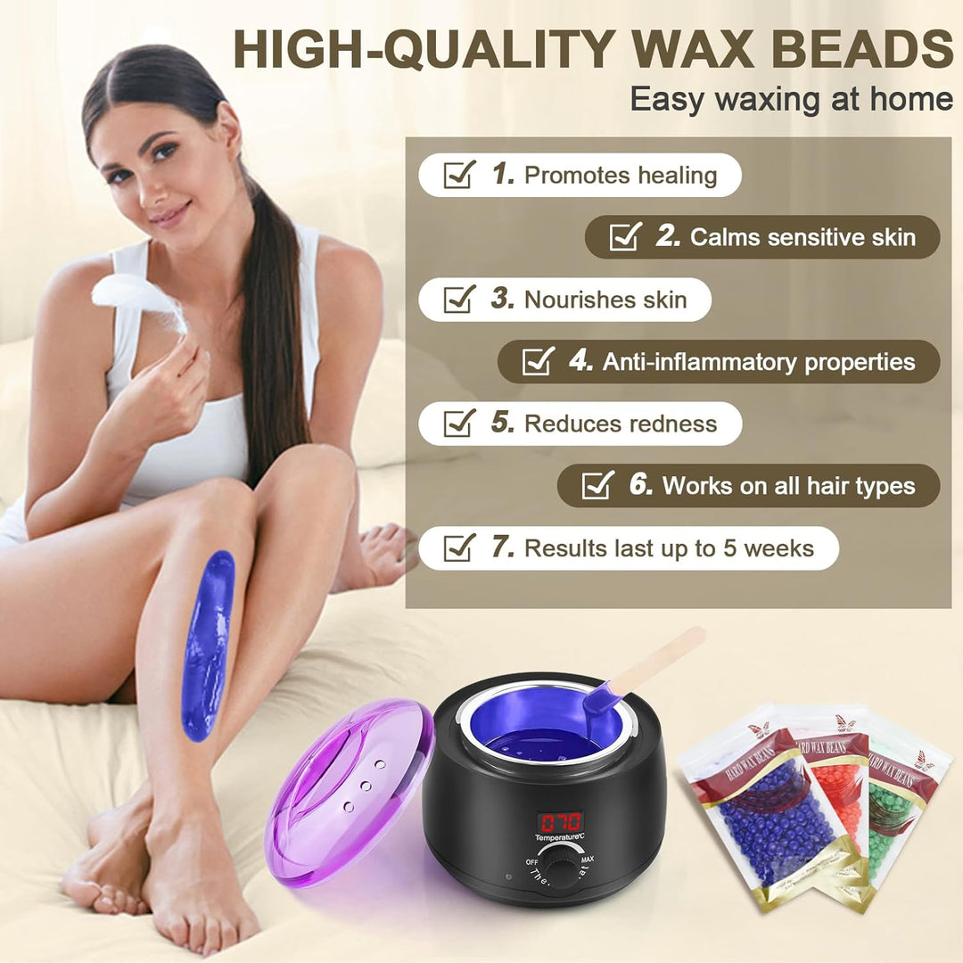 Warmwachsgerät Waxing Set Wachs Haarentfernung Wax Maschine Warmwachs Enthaarungswachs Wachswärmer H