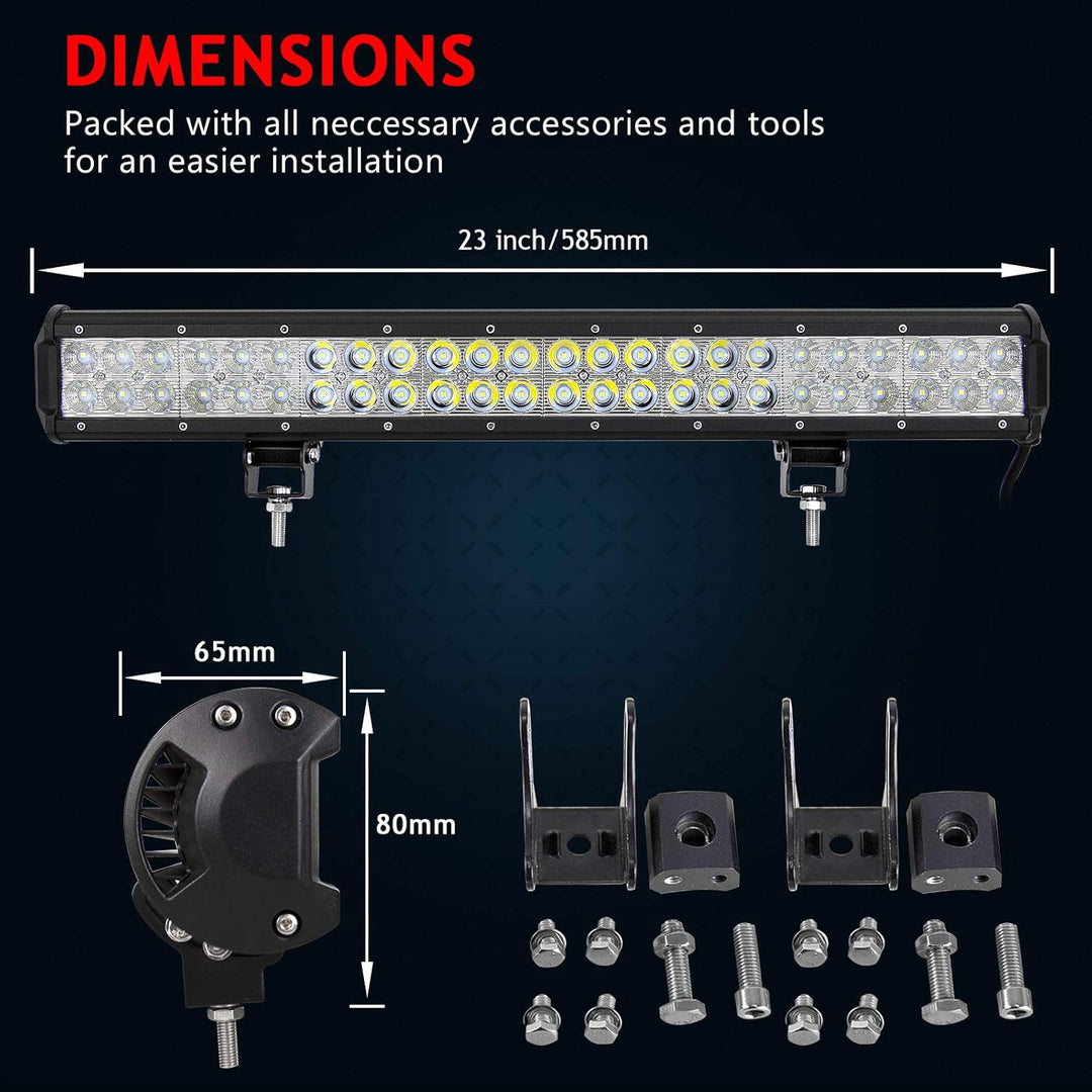 AUXTINGS 22 Zoll 56 cm 144W led arbeitsscheinwerfer Zusatzscheinwerfer 10800LM Auto Scheinwerfer Off