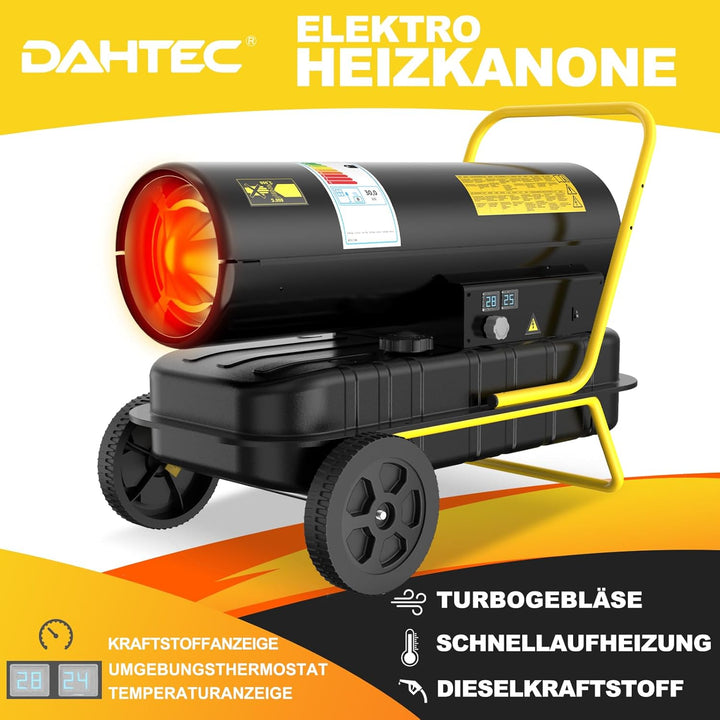 30 kW Heizkanone Diesel Bautrockner, Grosstank Bauheizer, 750 m³/h Heizgebläse mit Thermostat, Ölbeh