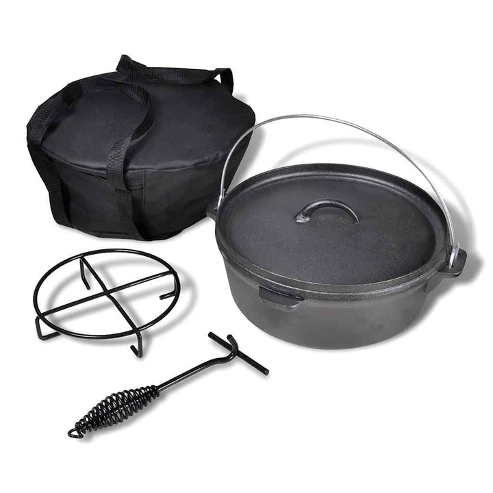 Dutch Oven Feuertopf Bräter Schmortopf 5,6 L inkl. Zubehör 5.6 l, 5.6 l