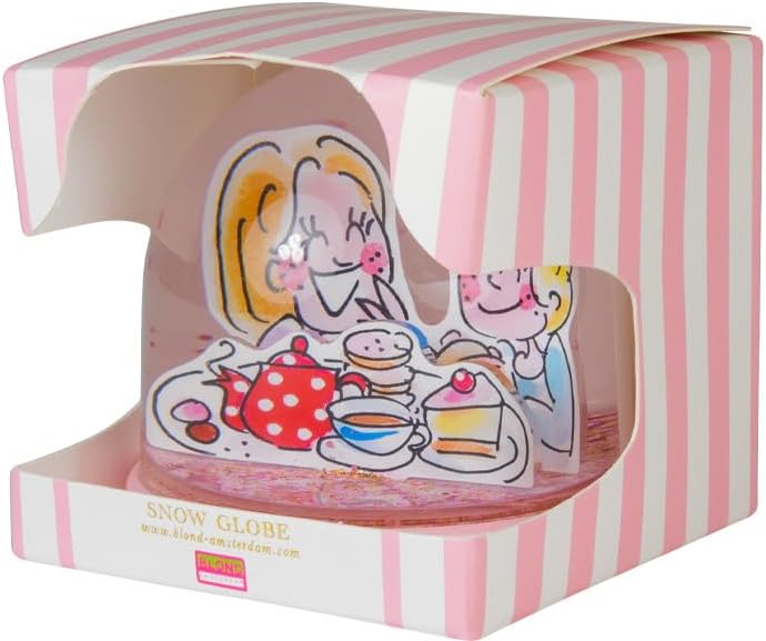 Blond Amsterdam Valentin Schneekugel 9 cm – dekorative Blond-Birthday-Schneekugel im Eben-Quatschen-