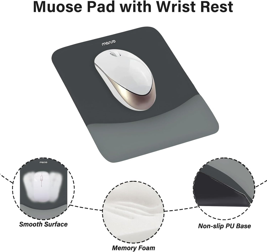 MOSISO Handballenauflage für Mauspad & Tastatur Set – Rechteckig Ergonomisches Mauspad & Handauflage