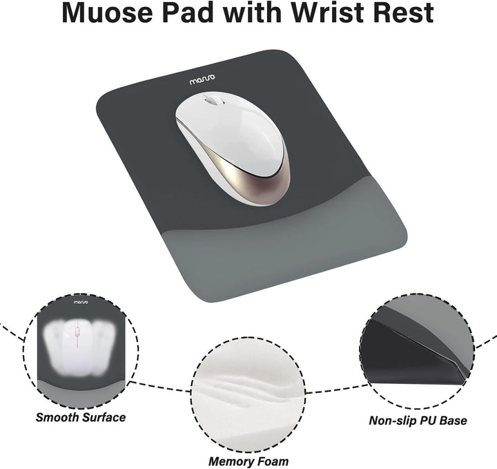 MOSISO Handballenauflage für Mauspad & Tastatur Set – Rechteckig Ergonomisches Mauspad & Handauflage
