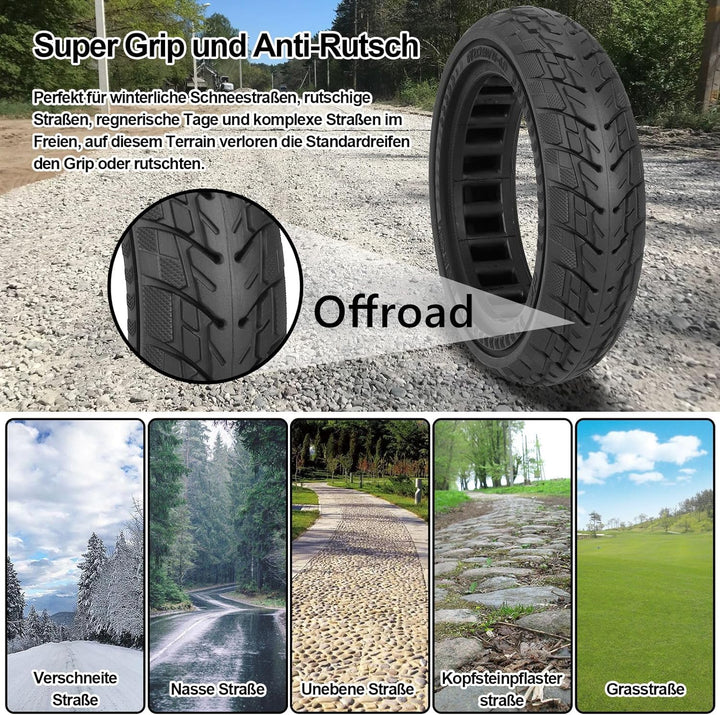 Satgoo 8,5 Zoll Offroad Vollgummireifen für Xiaomi Pro 2, Pro, 1S, Essential, Mi 3, E Scooter Reifen