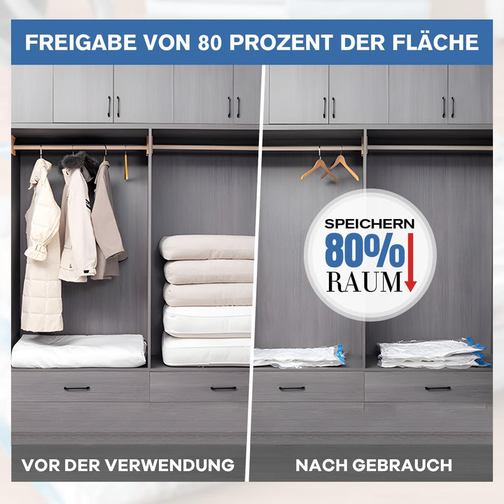 10 STK Vakuumbeutel für Kleidung – Wiederverwendbare Kleidungs Aufbewahrungsbeutel Vakuumbeutel, mit