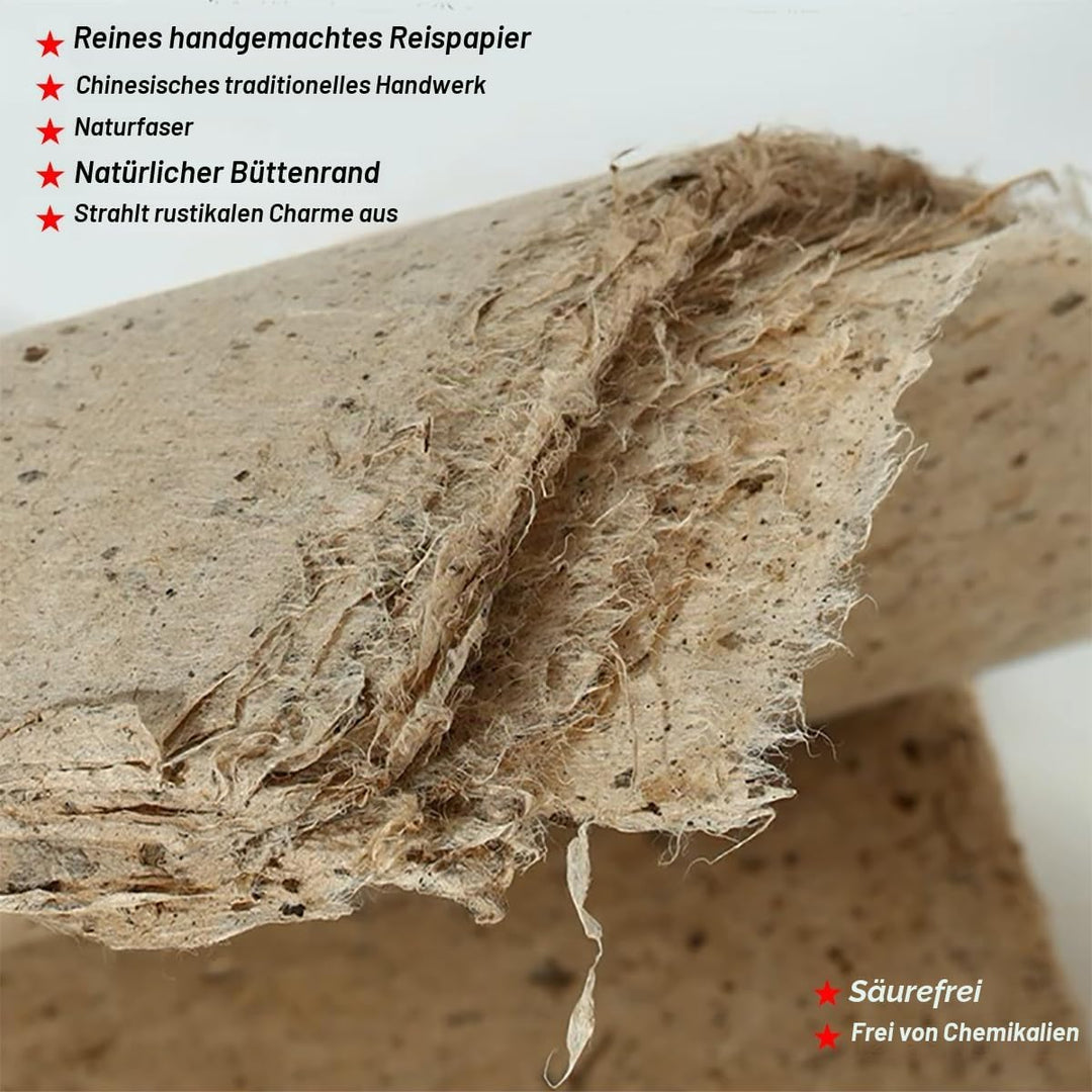 InnoStars 50 Blatt 30 x 40cm Maulbeerpapier, Handgemachtes Vintage Büttenpapier - Naturfaser Textur