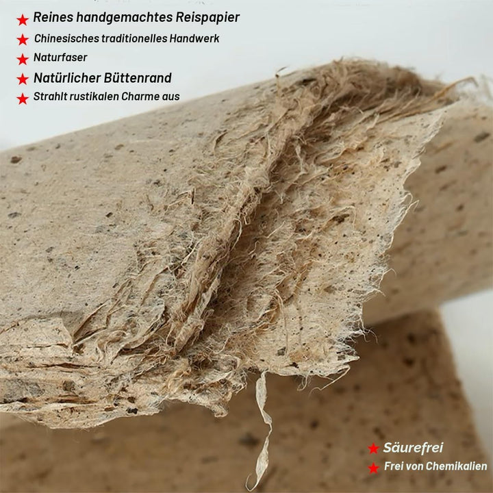 InnoStars 50 Blatt 30 x 40cm Maulbeerpapier, Handgemachtes Vintage Büttenpapier - Naturfaser Textur