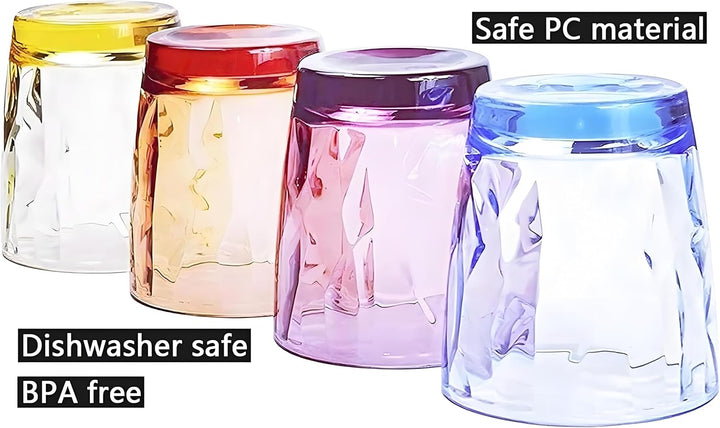 8 Stück 300 ml unzerbrechliche Trinkgläser aus Kunststoff, spülmaschinenfest, BPA-frei, Saft-Gläser,