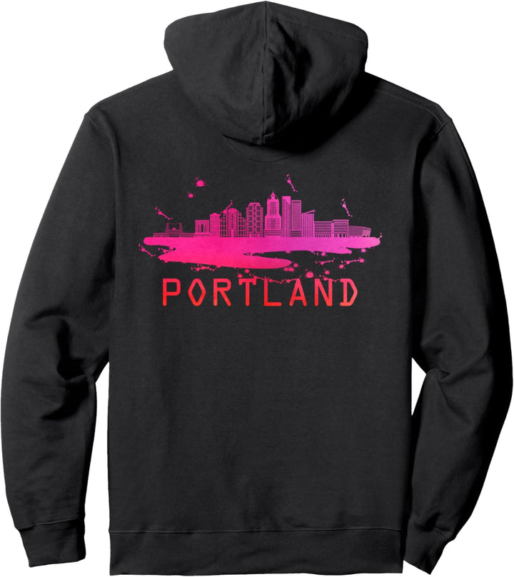 Modernes Stadtbild von Portland – Skyline von Portland Oregon Pullover Hoodie