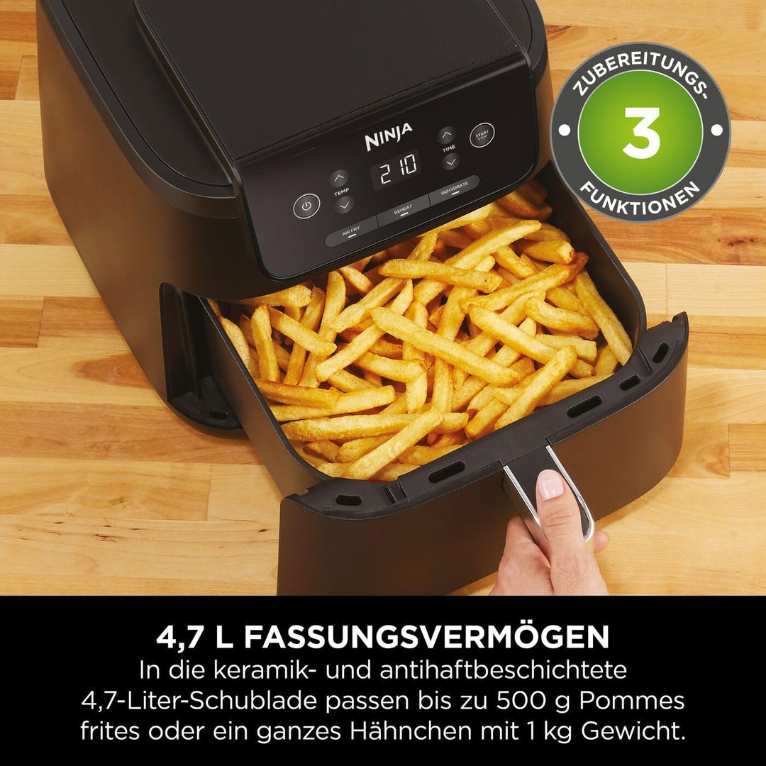 Ninja Luftfritteuse 4,7L 3in1 Luftfritteuse Fritteuse Heissluftfritteuse Heissluftfritteuse 1-2 Port