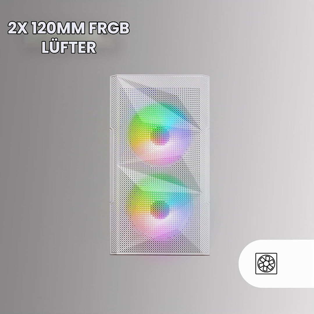 Mars Gaming MC-ME Weiss, Kompaktes MicroATX-Gaming-Gehäuse, Seitenfenster aus Gehärtetem Glas, Geome