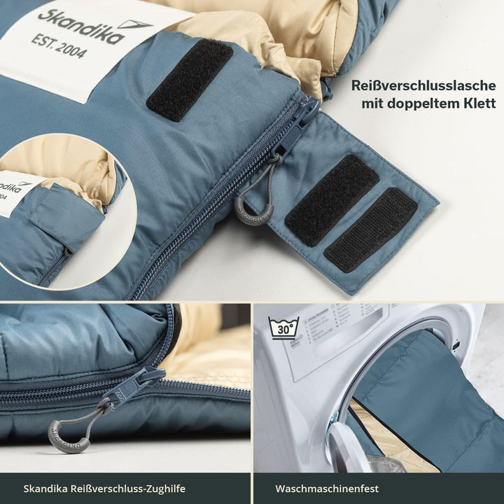 Skandika Schlafsack Oppdal| Deckenschlafsack für Erwachsene, 3 Jahreszeiten, Kompakt, leicht, rechte