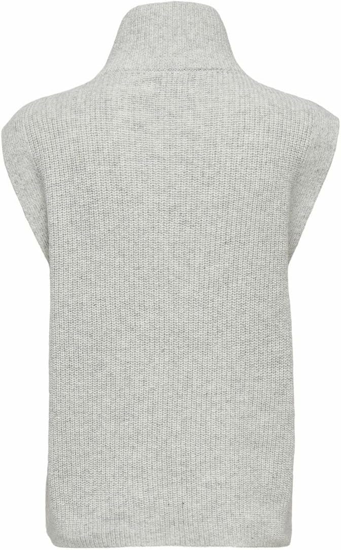 ONLY Damen Onltia Life Highneck Vest KNT Noos Pullover L Light Grey Melange, L Light Grey Melange