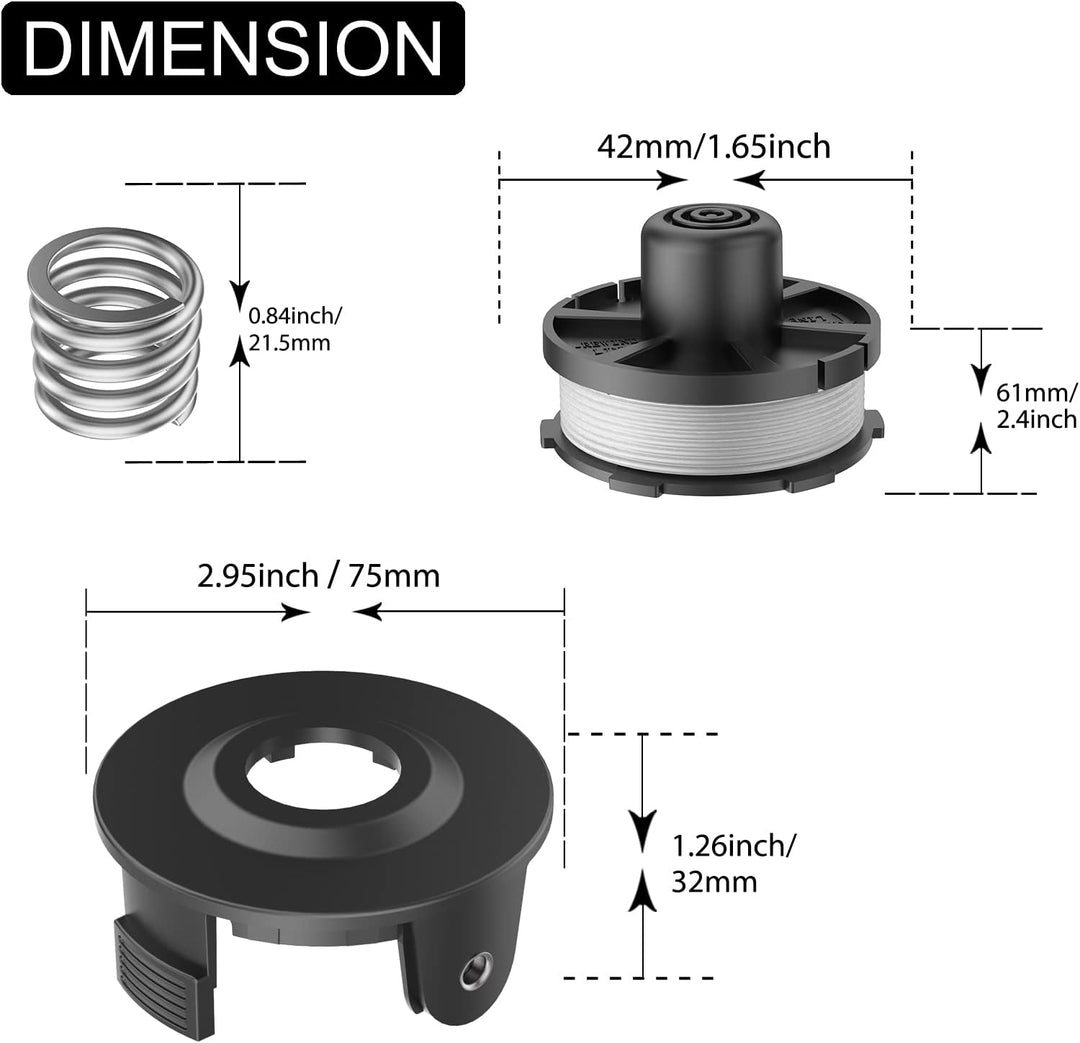 TRUSTLIONTEK Strimmerfaden，Kompatibel mit Makita Akkusense 18V DUR1817, DUR181RF, DUR181 Rasentrimme