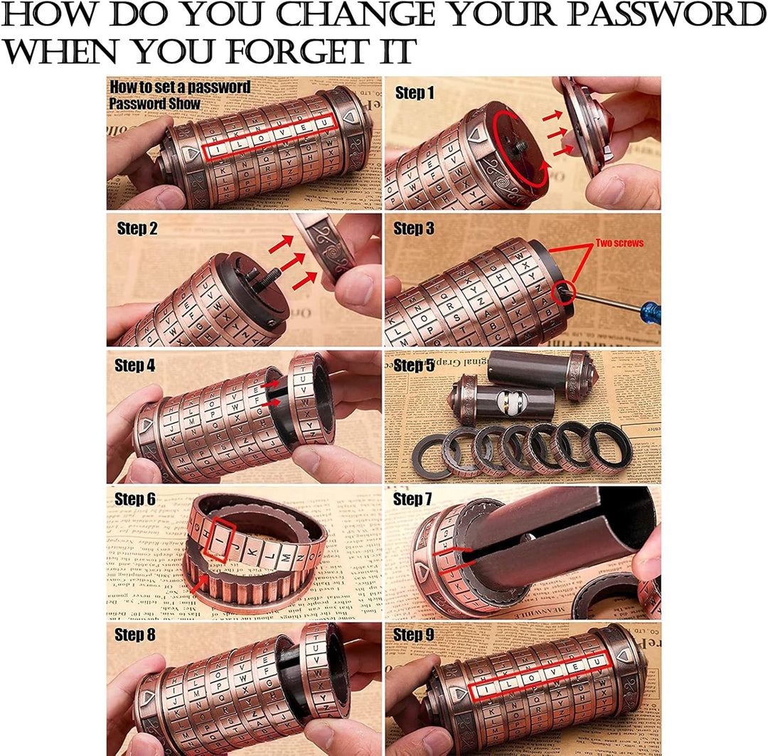 Da Vinci Code Cryptex geschenk valentinstag für sie ihn geschenke für männer frauen Schloss Brief Pa