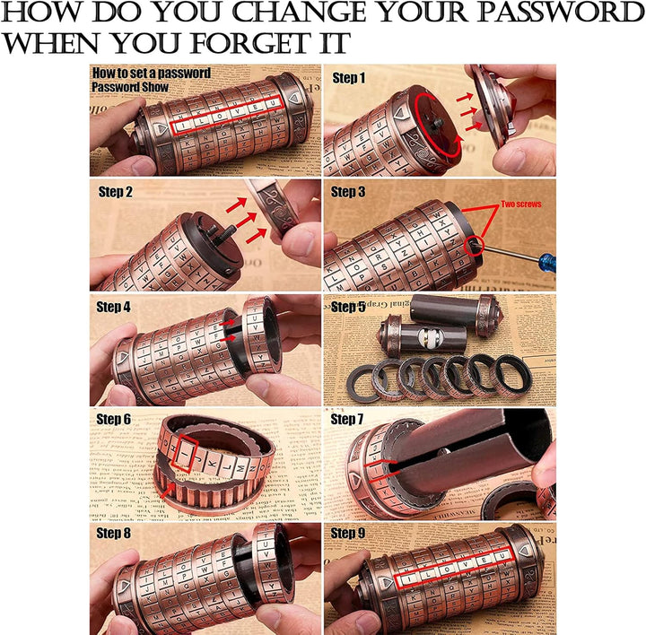 Da Vinci Code Cryptex geschenk valentinstag für sie ihn geschenke für männer frauen Schloss Brief Pa